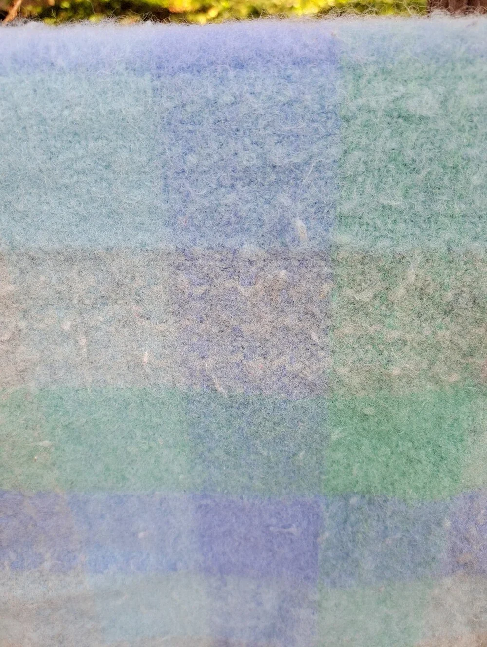 Vintage Pendleton Blue Plaid  Wool Throw Blanket